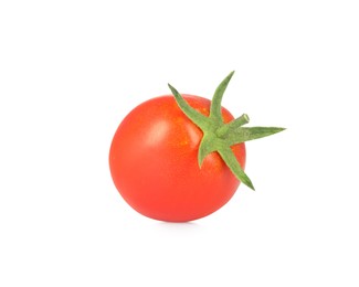 Photo of One ripe cherry tomato isolated on white