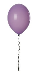 Violet balloon with ribbon isolated on white