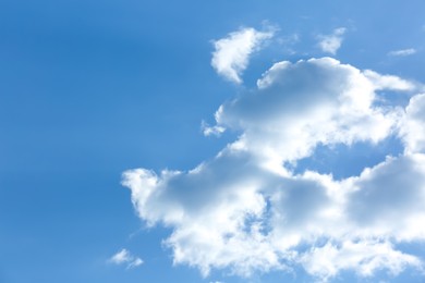 Beautiful view of blue sky with fluffy clouds