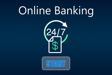 Illustration of Design of online banking application for devices. Illustration