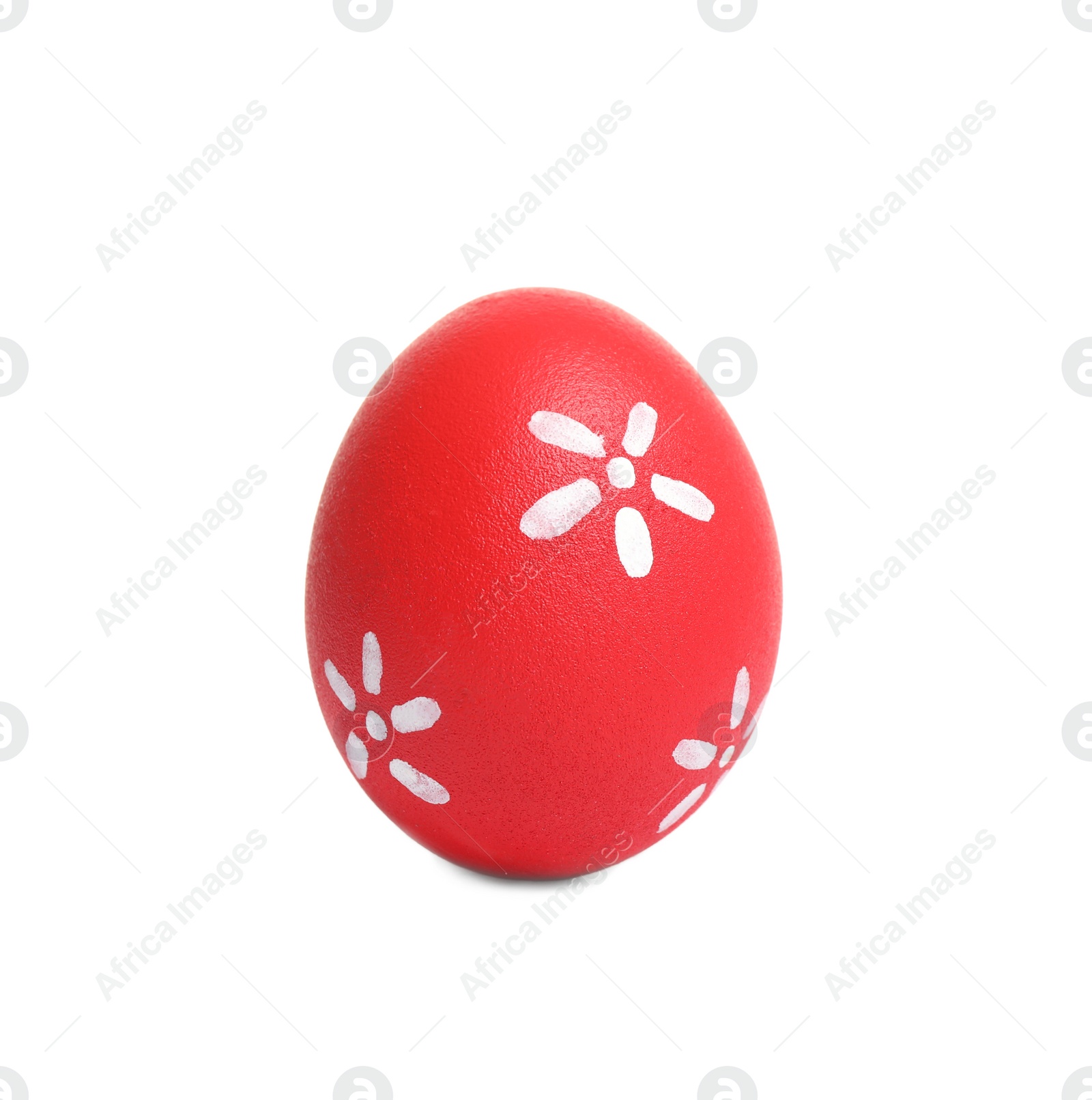 Photo of Red egg for Easter celebration isolated on white