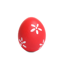 Photo of Red egg for Easter celebration isolated on white