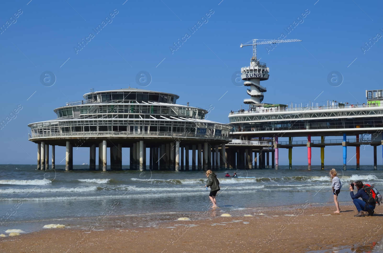 Photo of Hague, Netherlands - May 2, 2022: Beautiful view of beach and Scheveningen Pier