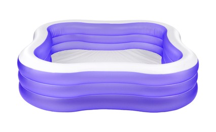 Colorful inflatable rubber pool on white background