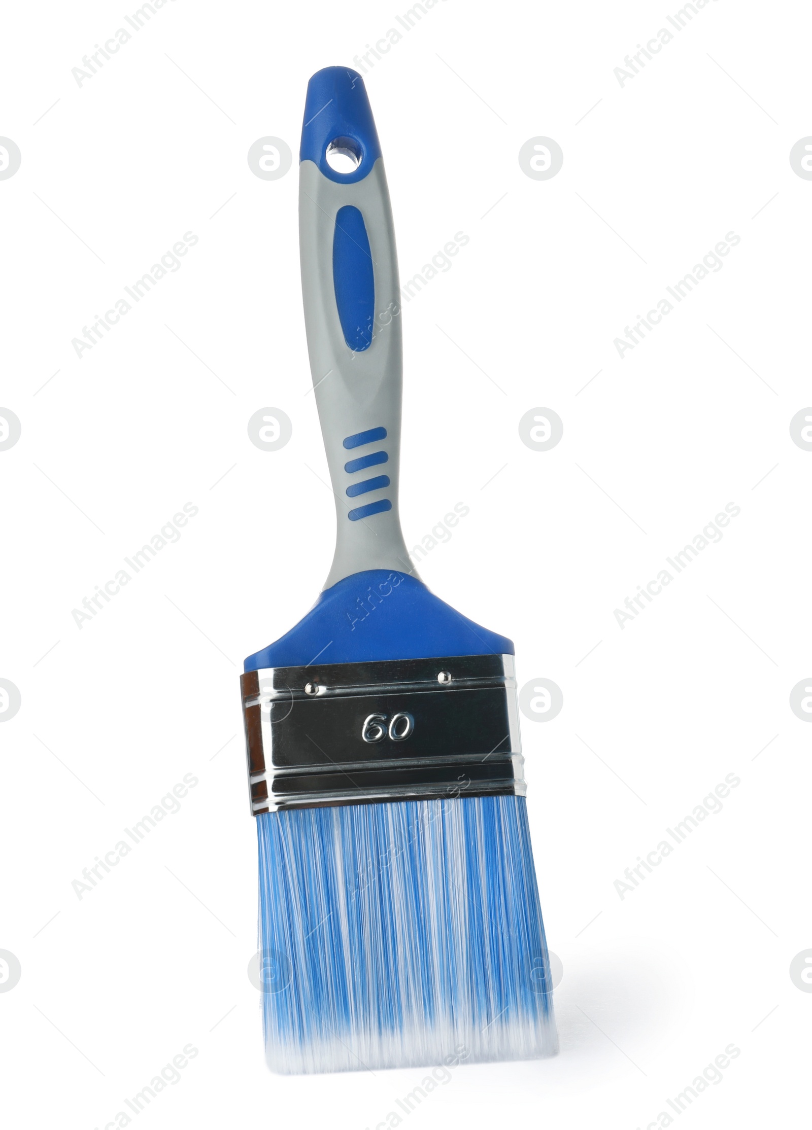 Photo of New paint brush on white background. Decorating tool