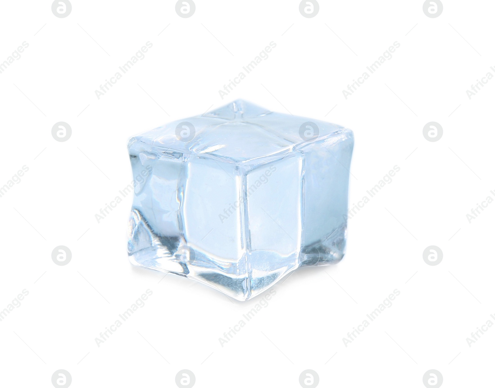 Photo of Crystal clear ice cube isolated on white