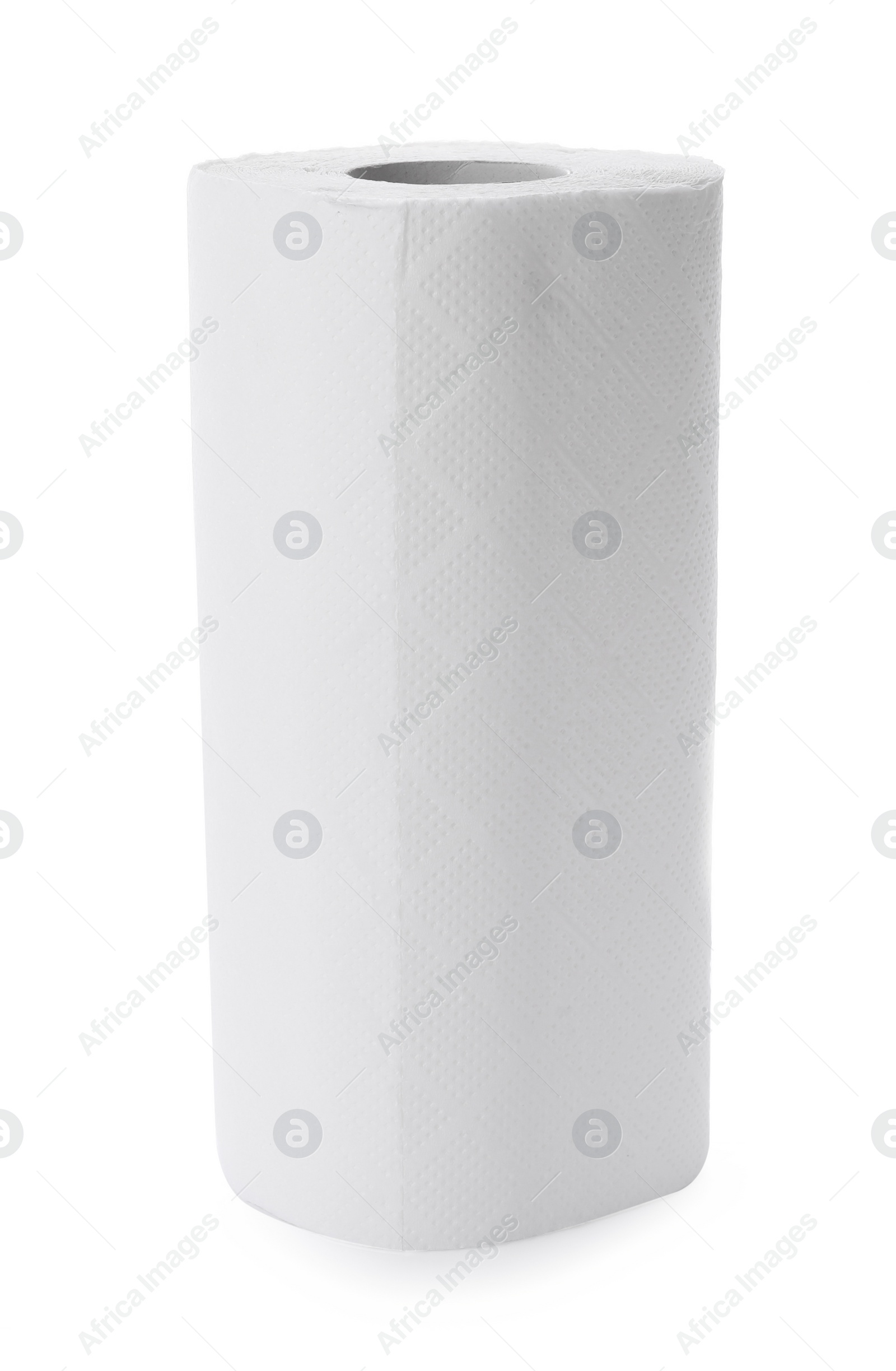 Photo of One roll of paper towels isolated on white