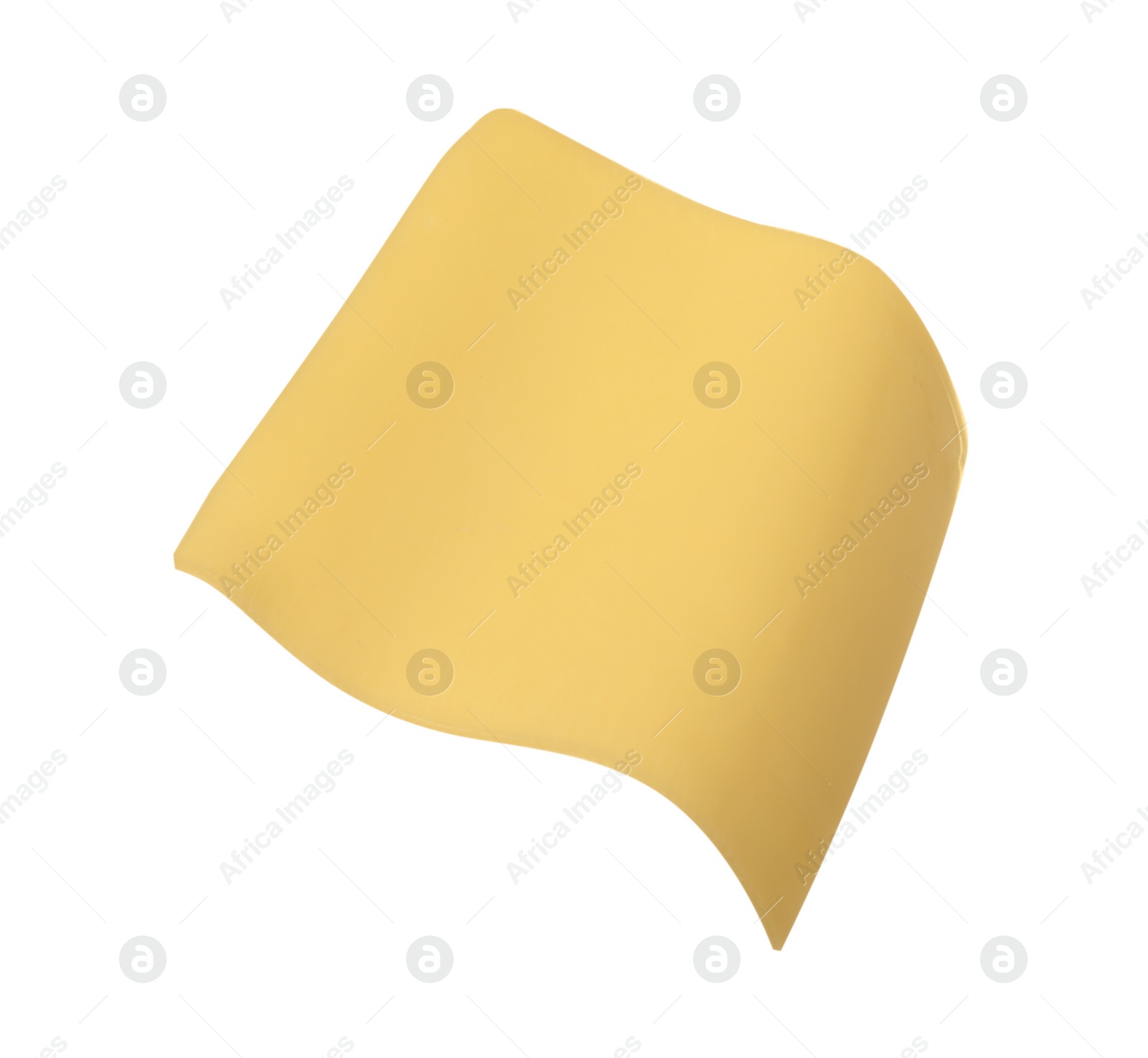 Photo of Slice of tasty cheese isolated on white