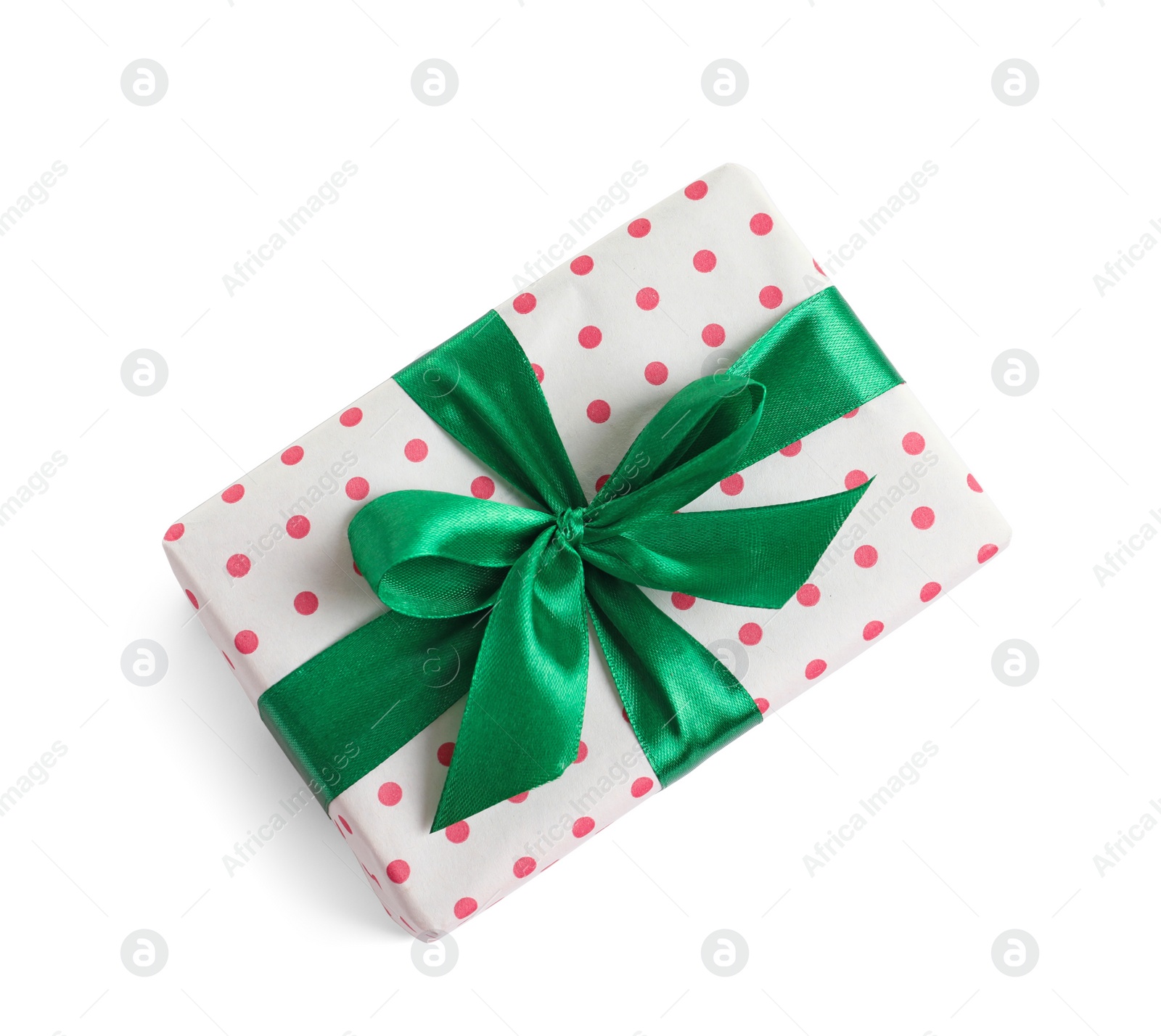 Photo of Beautifully wrapped gift box on white background