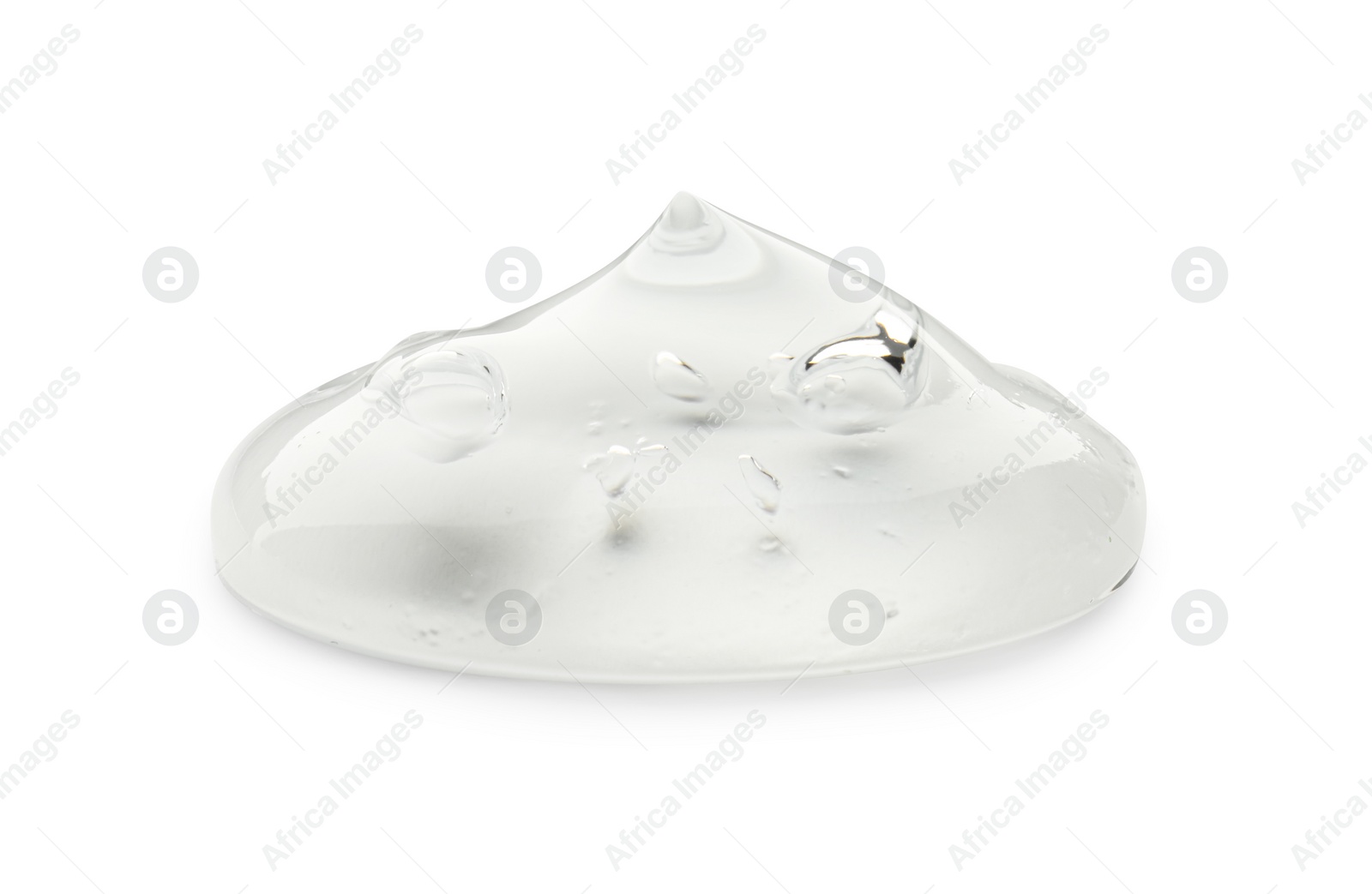 Photo of Sample of clear cosmetic gel on white background