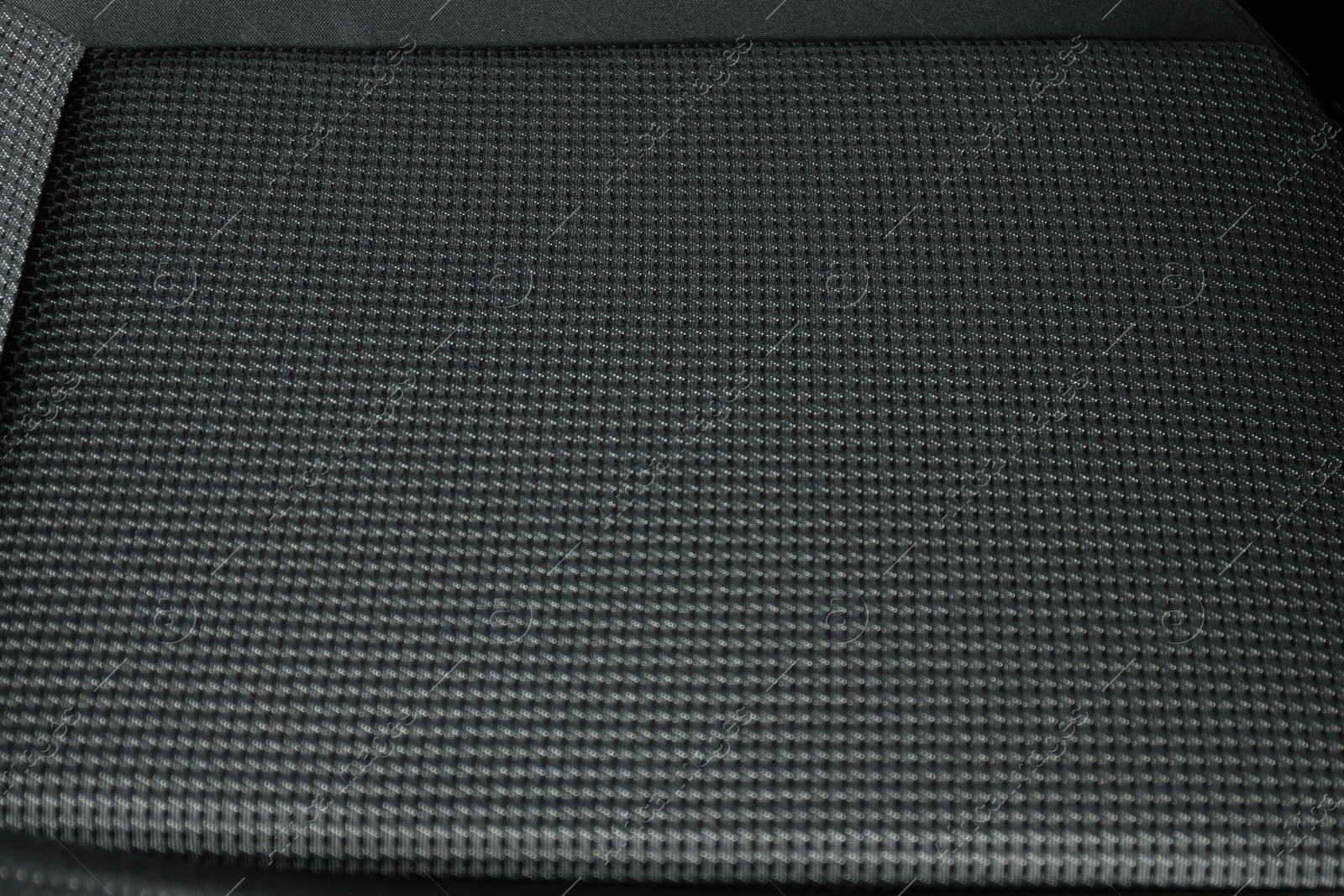 Photo of Textured grey fabric as background, closeup view