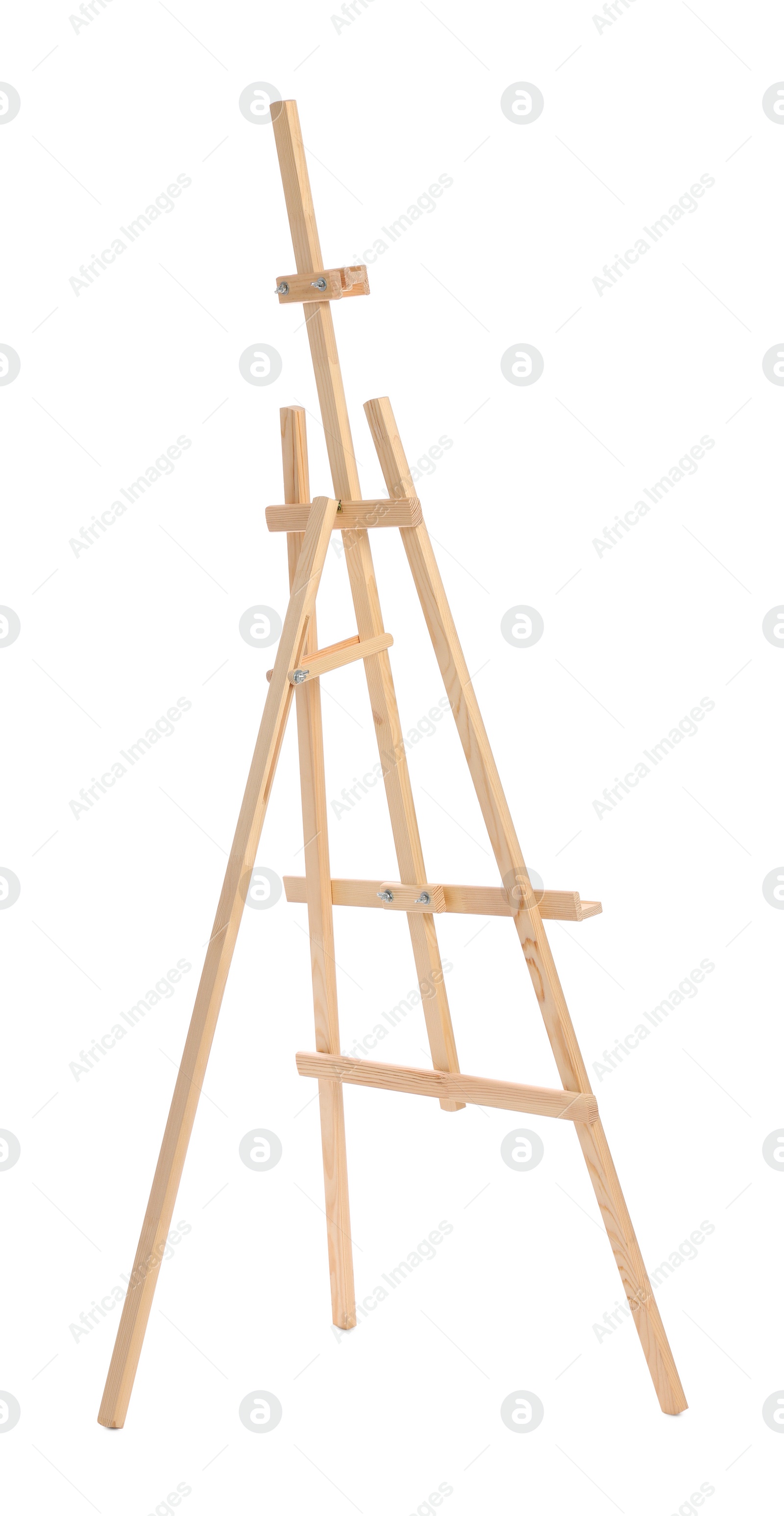 Photo of Wooden easel isolated on white. Artist's equipment