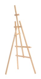 Photo of Wooden easel isolated on white. Artist's equipment