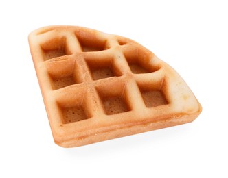 Photo of One tasty Belgian waffle isolated on white