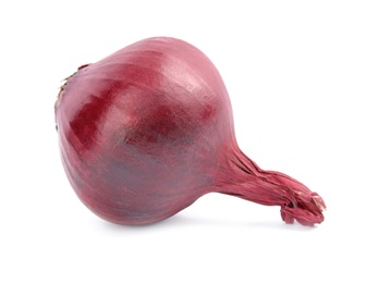 Photo of Ripe red onion on white background