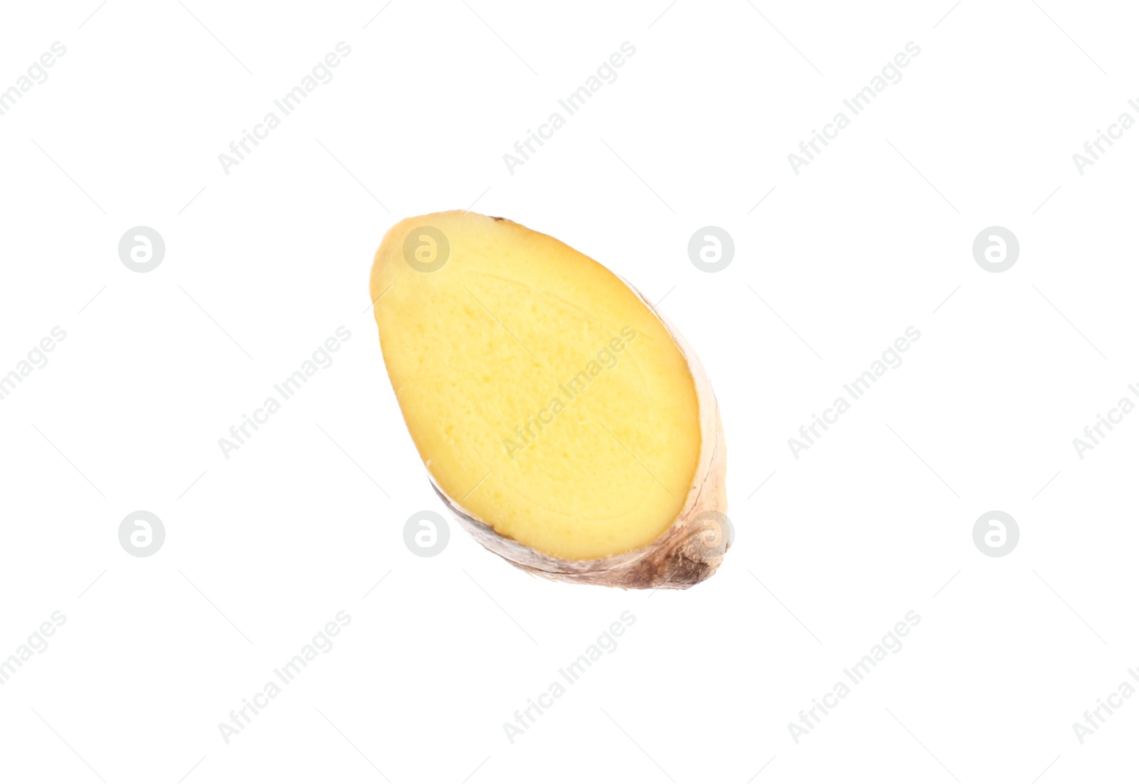 Photo of Slice of fresh ginger isolated on white