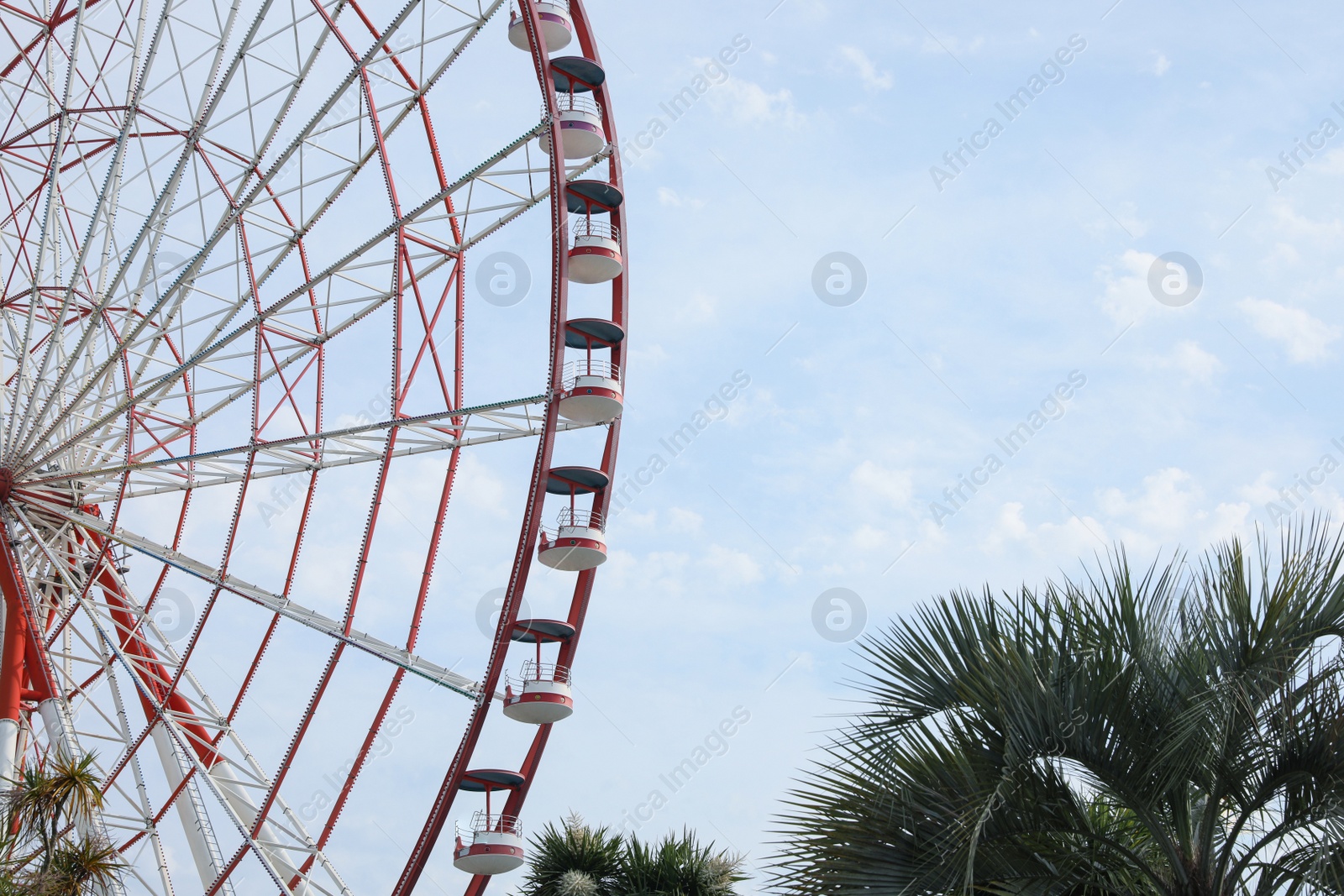 Photo of Beautiful large Ferris wheel outdoors, space for text