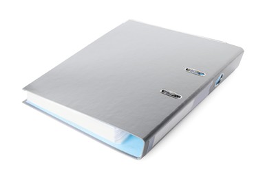 One grey office folder isolated on white