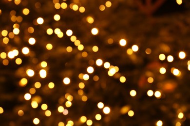 Photo of Blurred view of beautiful Christmas lights. Bokeh effect