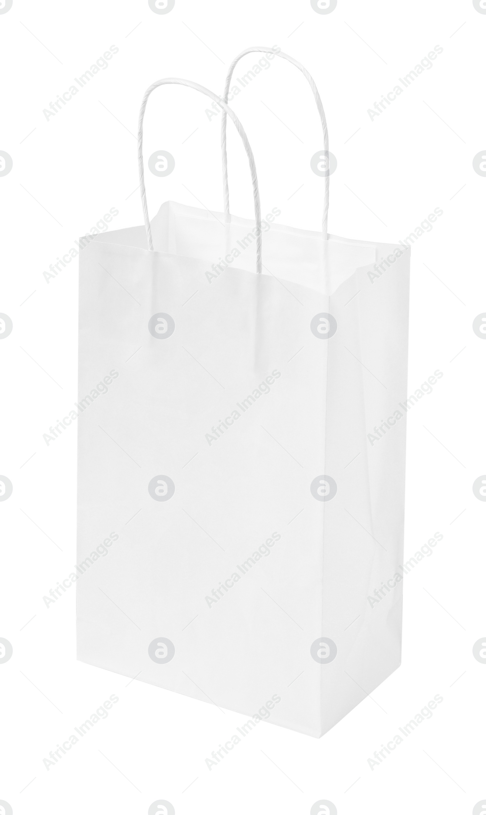 Photo of Empty shopping paper bag isolated on white