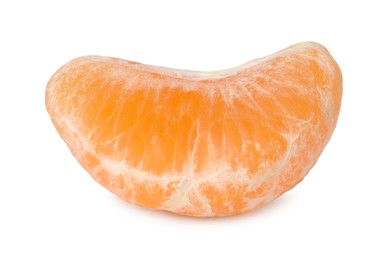 Piece of fresh ripe tangerine isolated on white