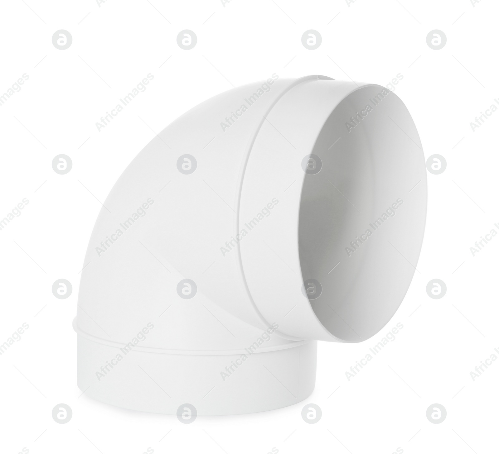 Photo of Ducting pipe elbow for home ventilation system isolated on white