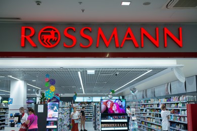 Photo of Siedlce, Poland - July 26, 2022: Rossmann cosmetic store in shopping mall