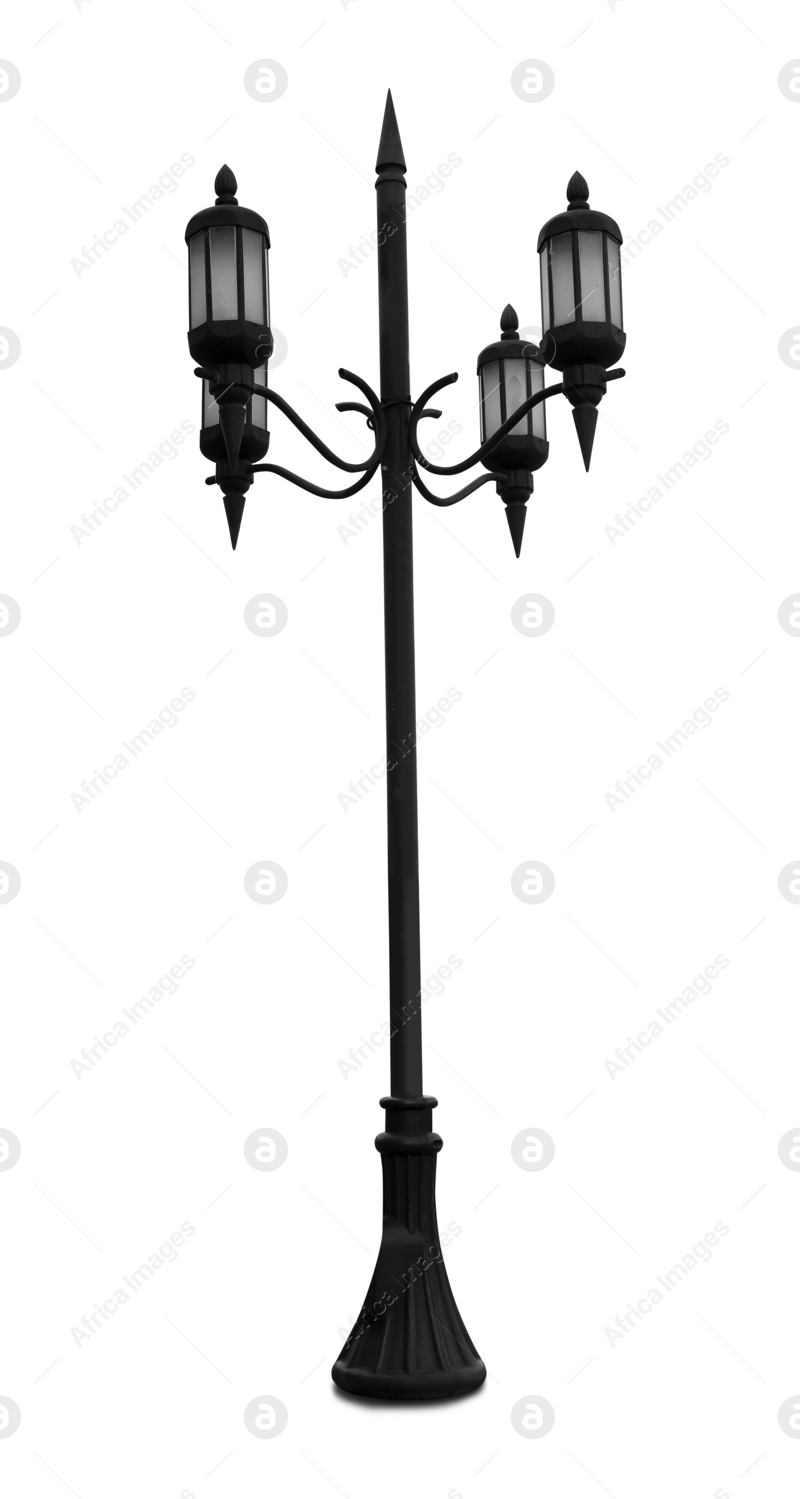 Image of Beautiful street lamp in retro style on white background