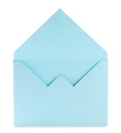 Light blue letter envelope isolated on white