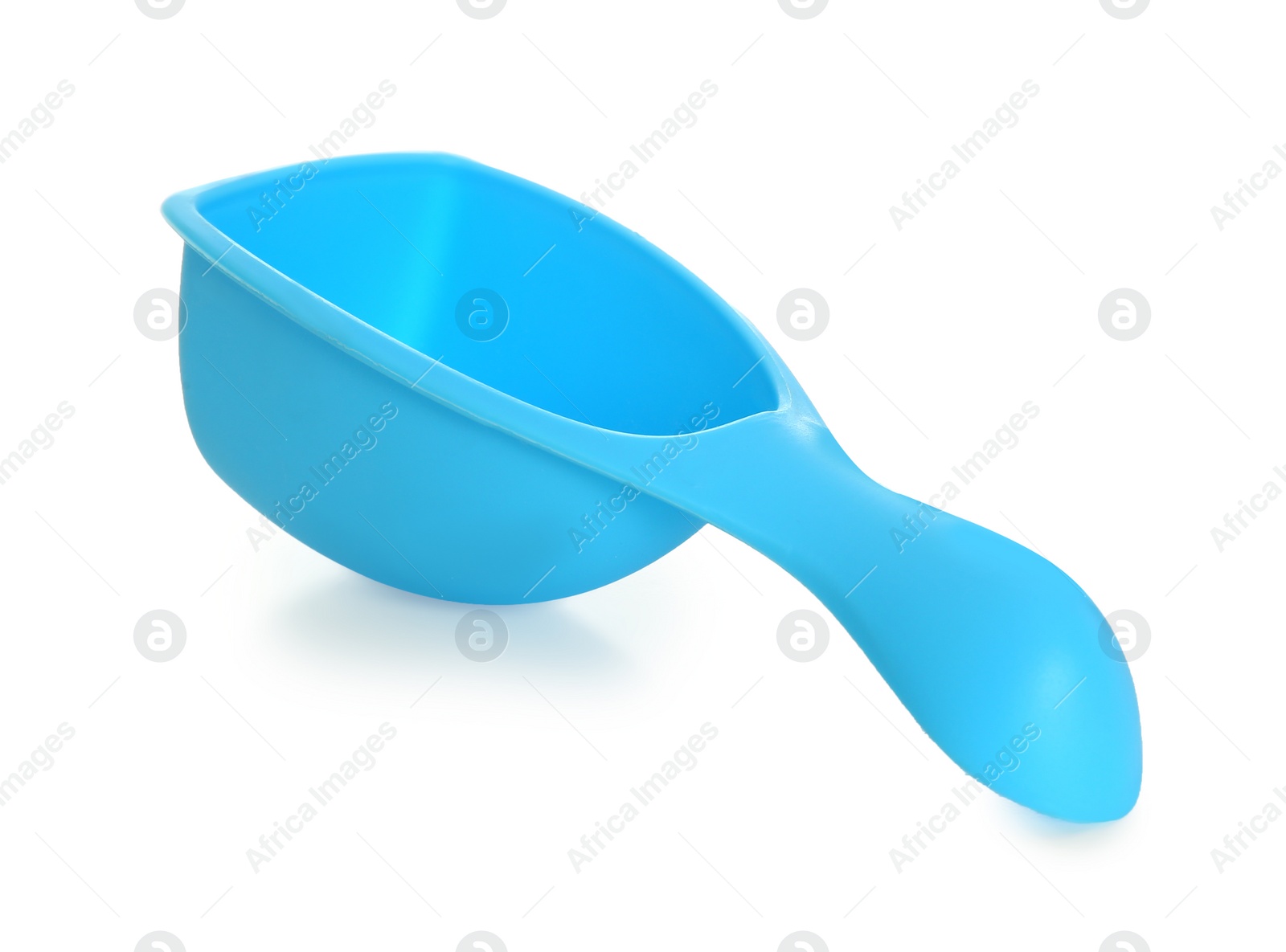 Photo of Plastic scoop on white background. Laundry day