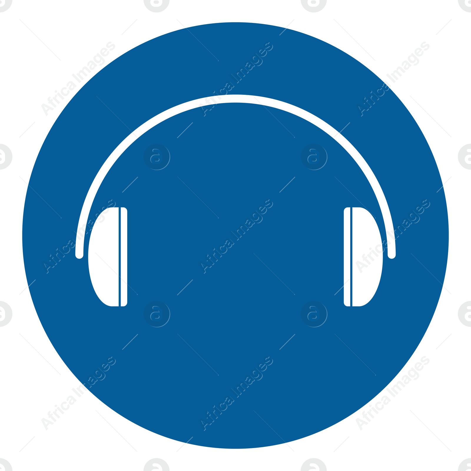 Image of International Maritime Organization (IMO) sign, illustration. Ear protection symbol