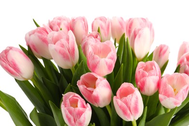 Bouquet of beautiful tulips isolated on white