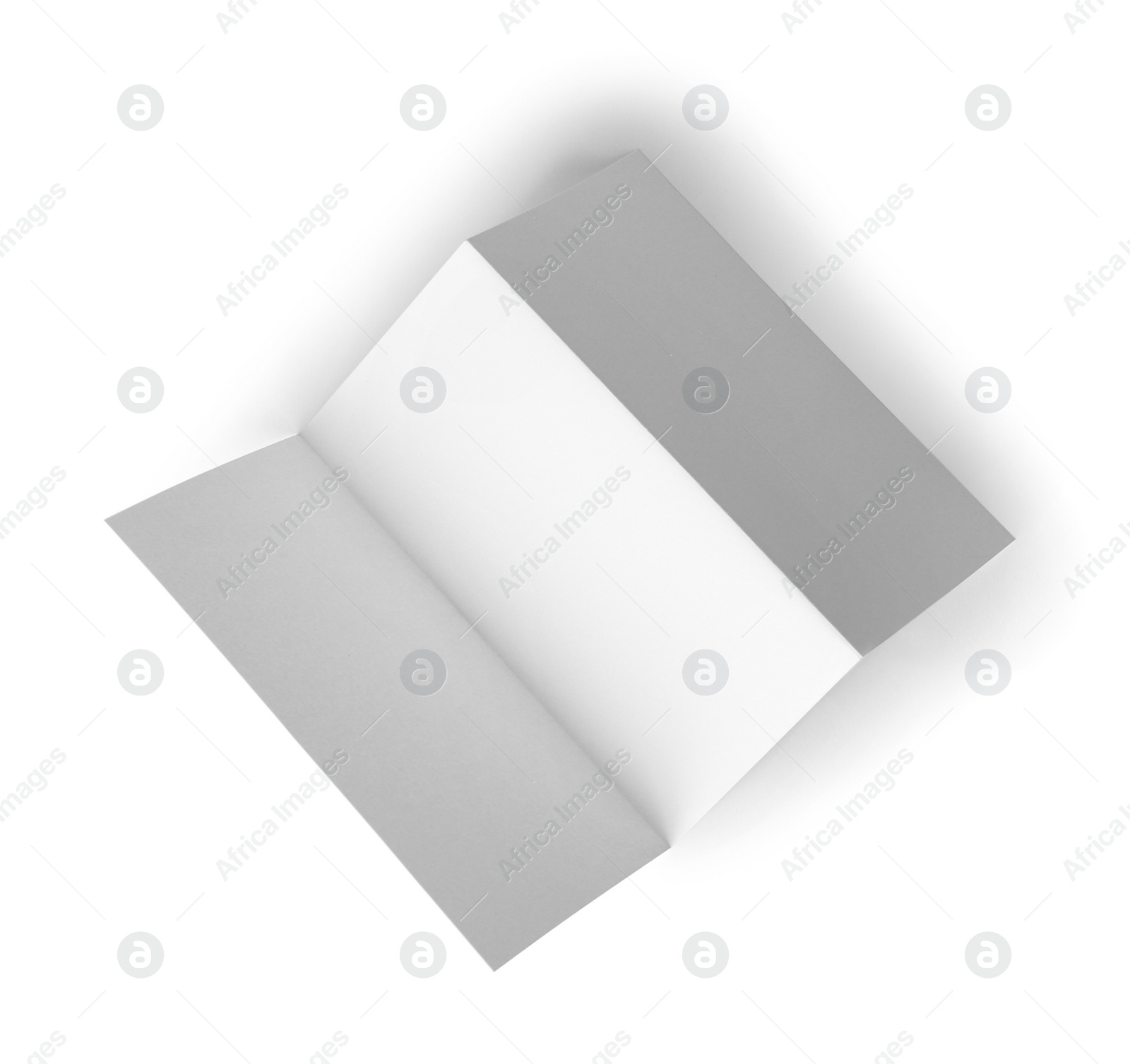 Photo of Blank brochure on white background, top view. Mock up for design