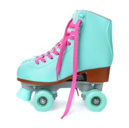 Bright stylish roller skate on white background