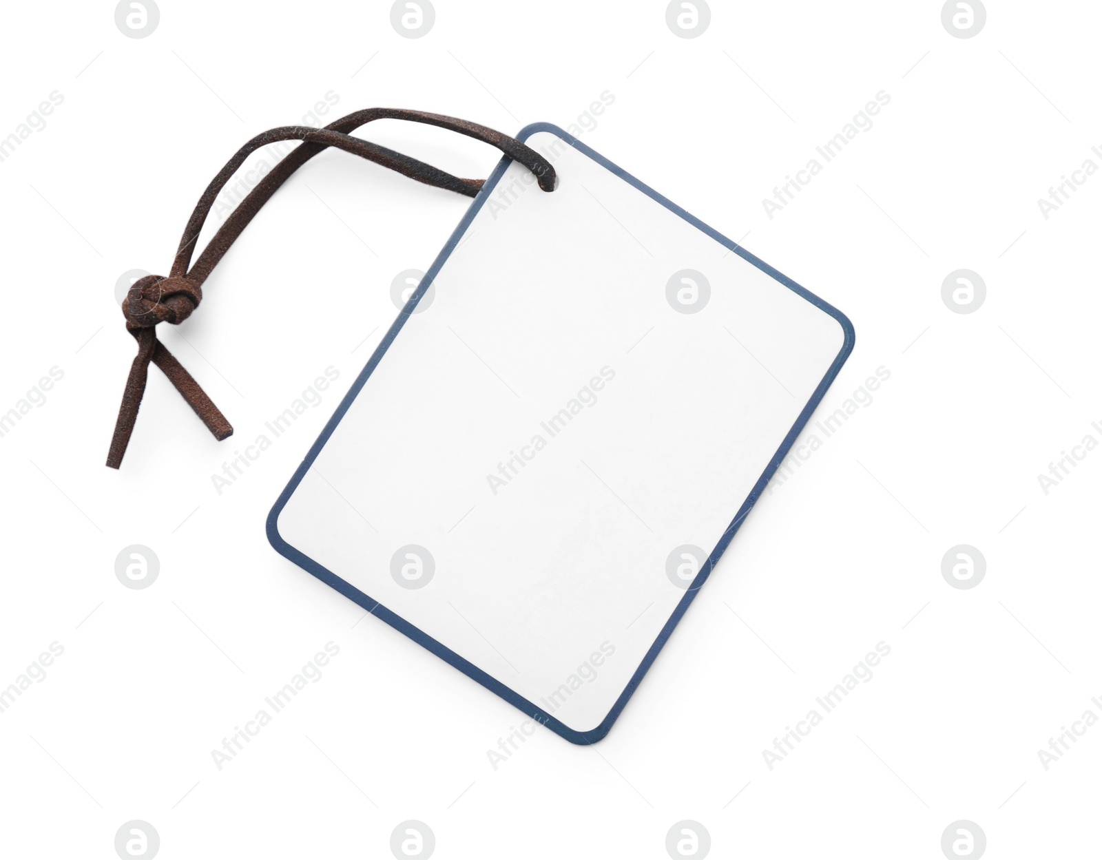 Photo of Cardboard tag with space for text isolated on white, top view