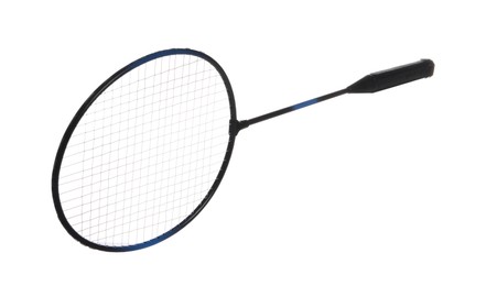 Photo of One badminton racket isolated on white. Sport equipment