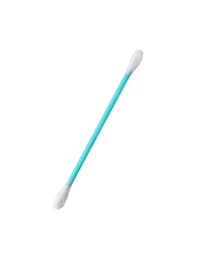 Photo of Clean cotton bud isolated on white. Hygienic accessory