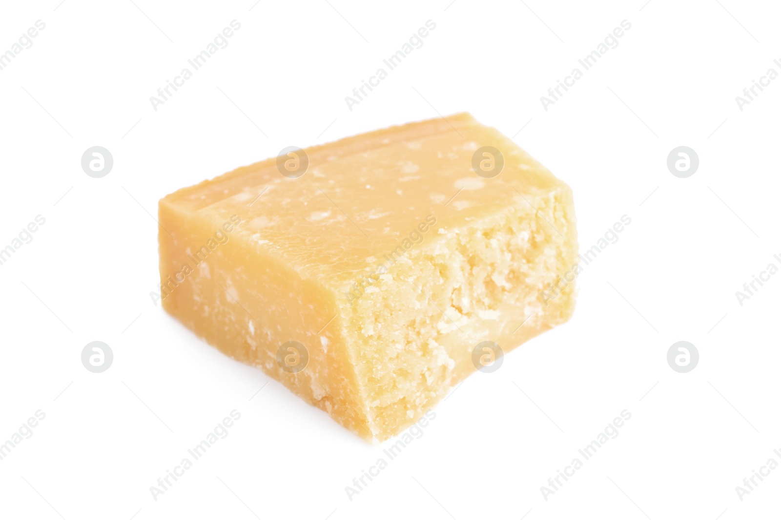 Photo of Piece of delicious parmesan cheese isolated on white