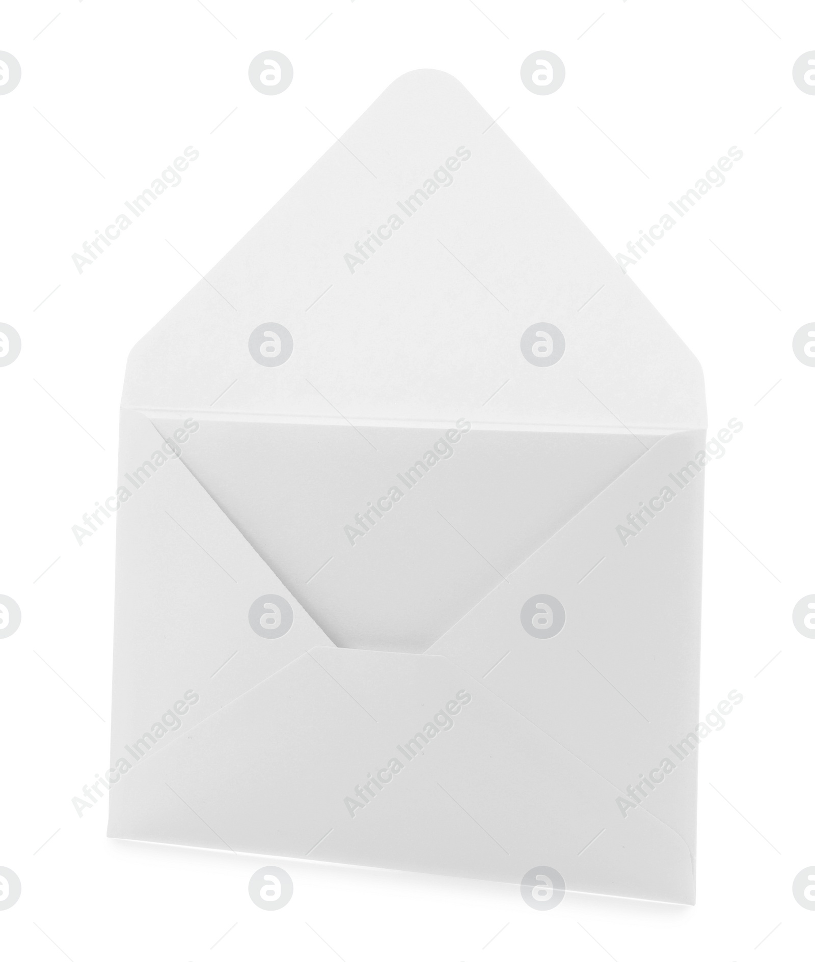 Photo of Simple paper envelope with card isolated on white