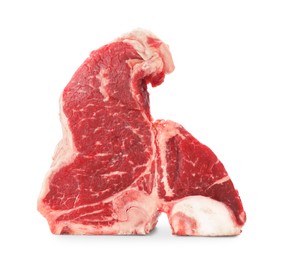 Photo of Raw t-bone beef steak isolated on white