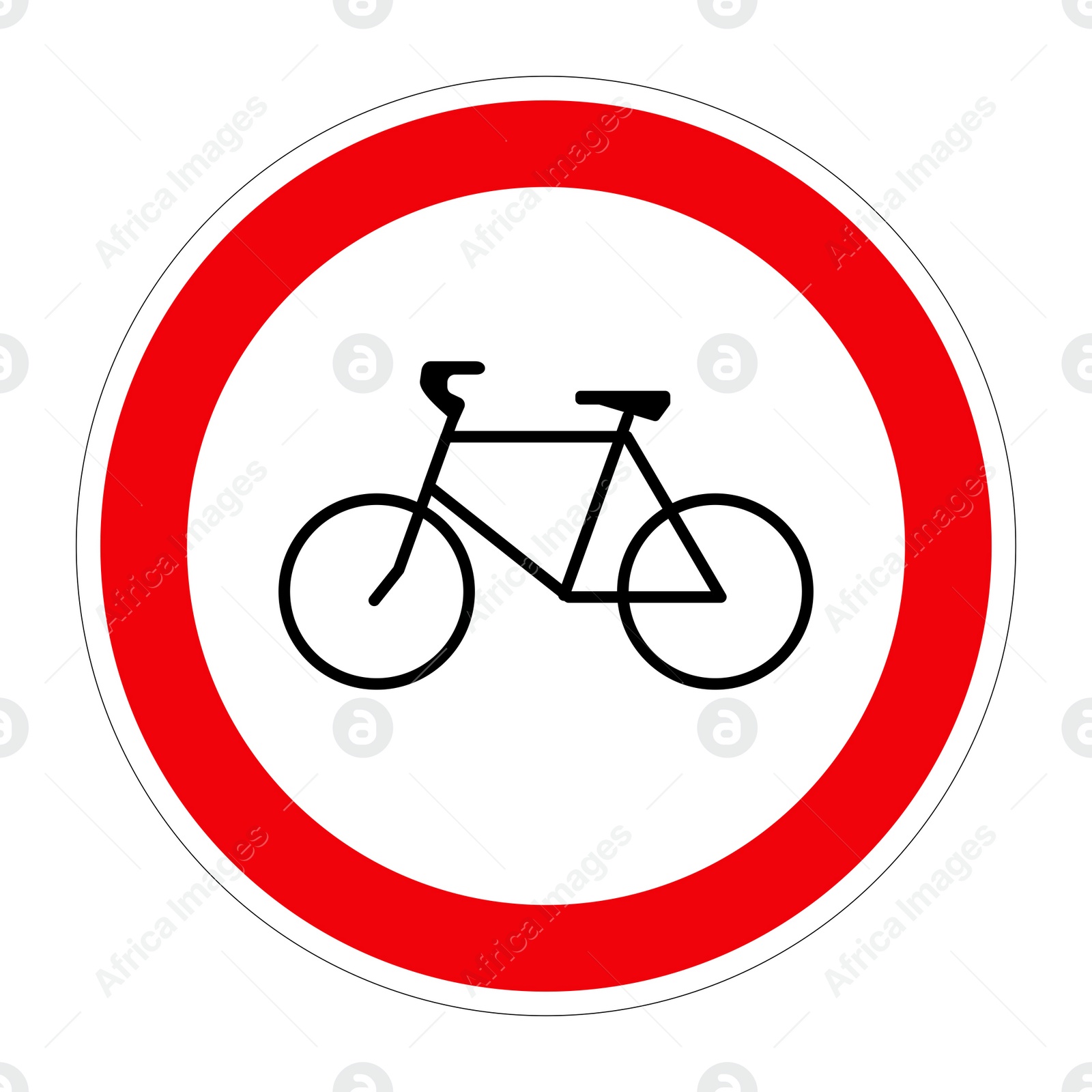 Illustration of Traffic sign NO BICYCLE on white background, illustration