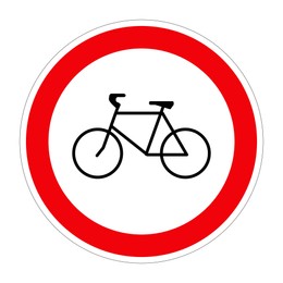 Traffic sign NO BICYCLE on white background, illustration
