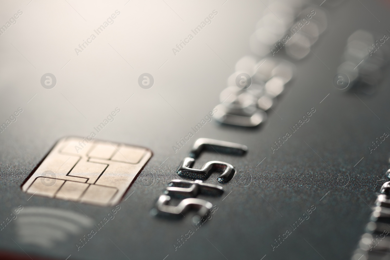 Photo of Plastic credit card as background, macro view