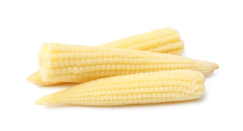 Photo of Tasty fresh baby corns isolated on white