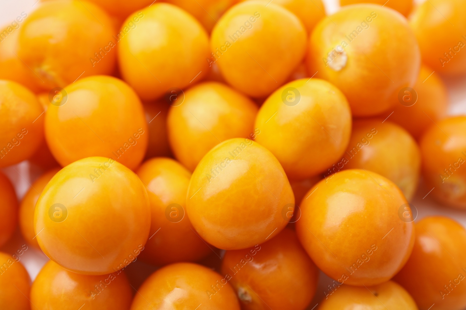 Photo of Fresh ripe physalis fruits as background, closeup view