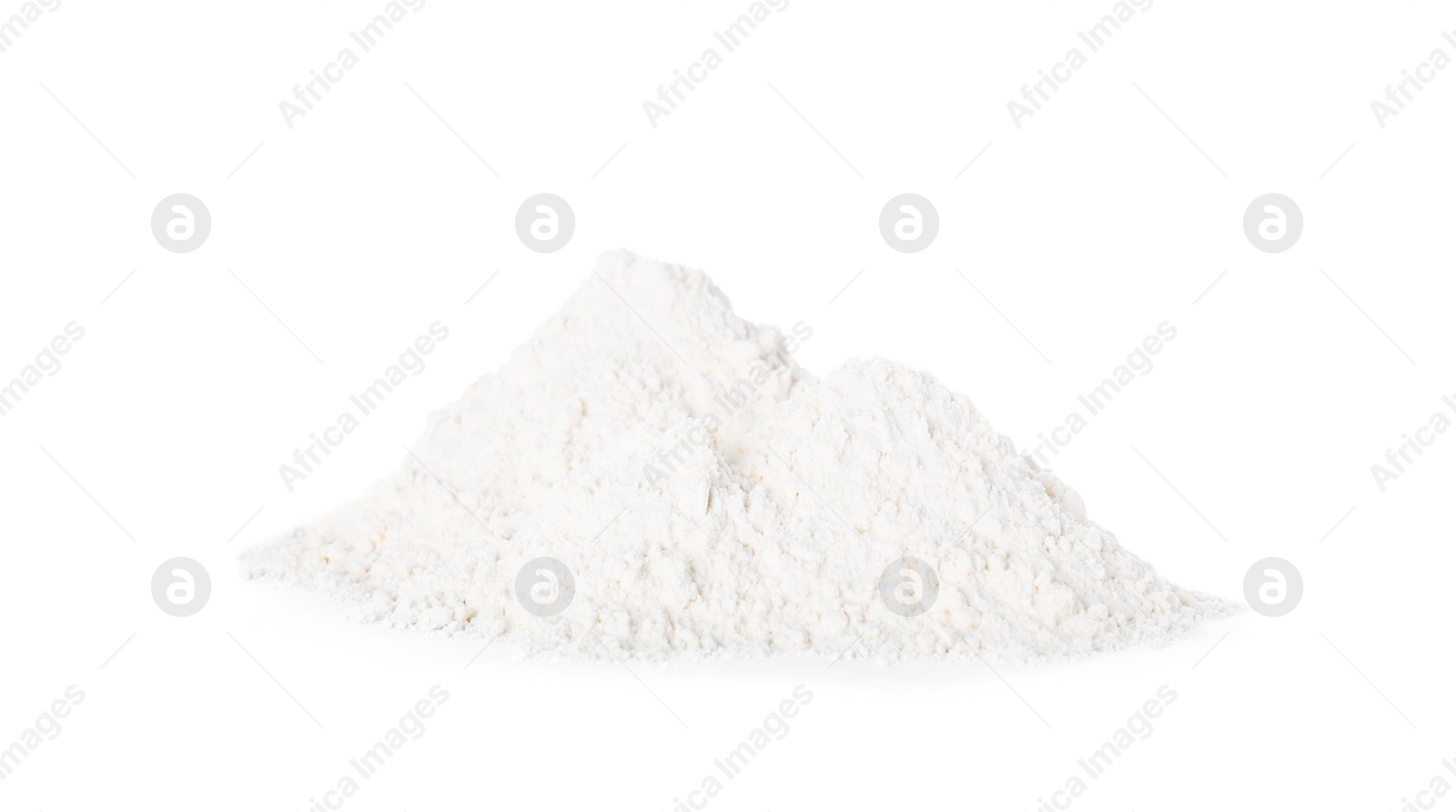 Photo of Pile of fresh flour isolated on white