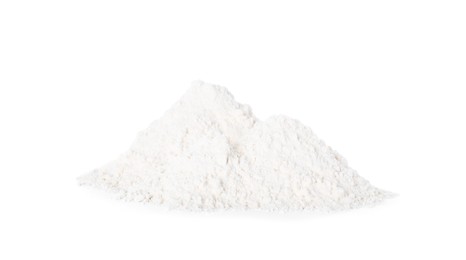 Pile of fresh flour isolated on white