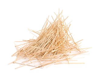 Heap of dried hay on white background