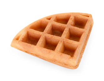 One tasty Belgian waffle isolated on white