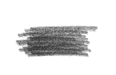 Photo of Hand drawn pencil scribble on white background, top view